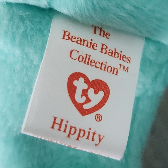 π° TY Beanie Baby β "Hippity" the Aqua Plush Bunny (1996) β Vintage Collectible - Picture 13 of 13